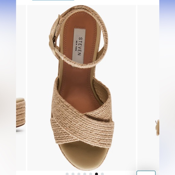 Steven New York Ramey Espadrille Platform Wedge Sandal - Raffia - Picture 8 of 15